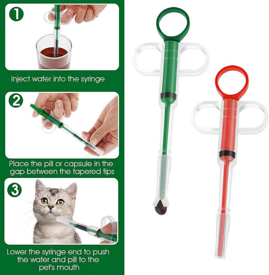 2 Pieces Pet Pill Plunger Popper for Small Cats Dogs Medicine feeder