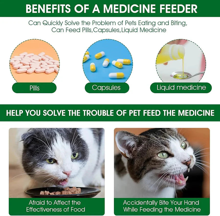 2 Pieces Pet Pill Plunger Popper for Small Cats Dogs Medicine feeder