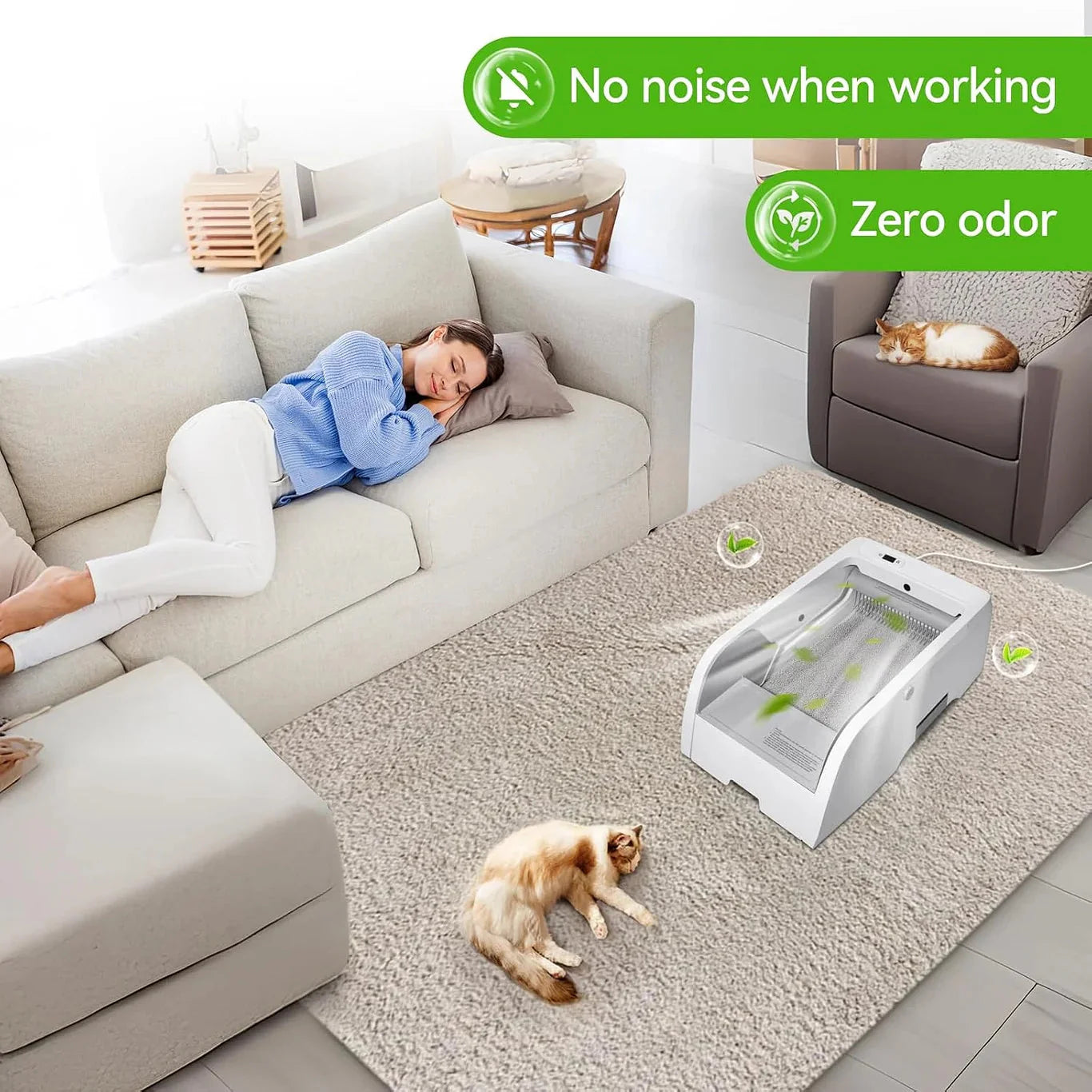 Self cleaning litter box