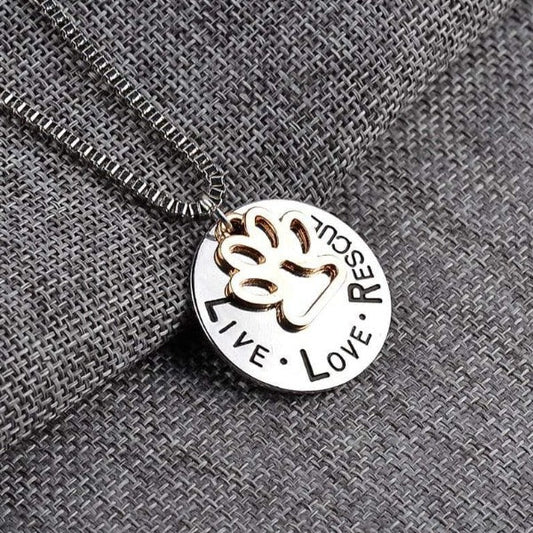 LIVE LOVE RESCUE Paw Necklace