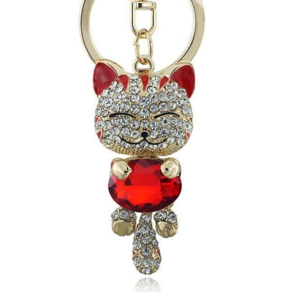 Lucky Smiling Pretty Kitty Keychain