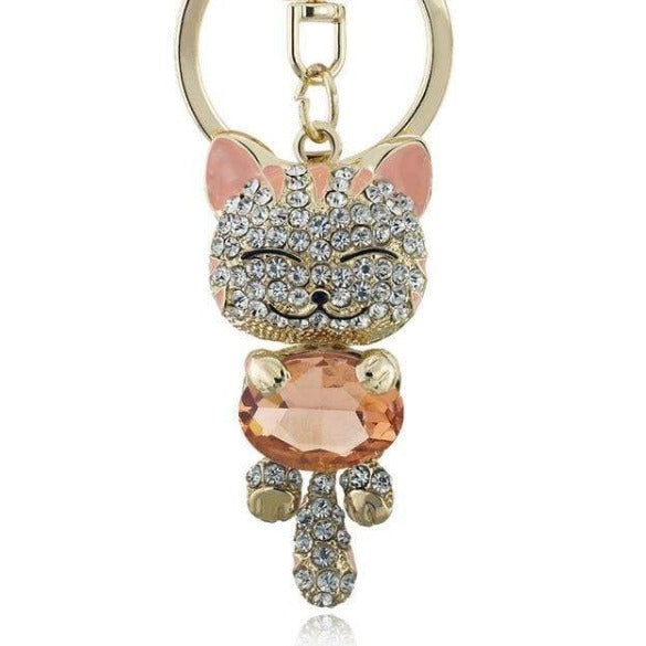 Lucky Smiling Pretty Kitty Keychain
