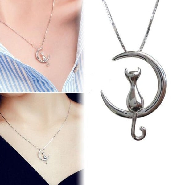 Moon Cat Vintage Necklace