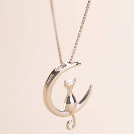 Moon Cat Vintage Necklace