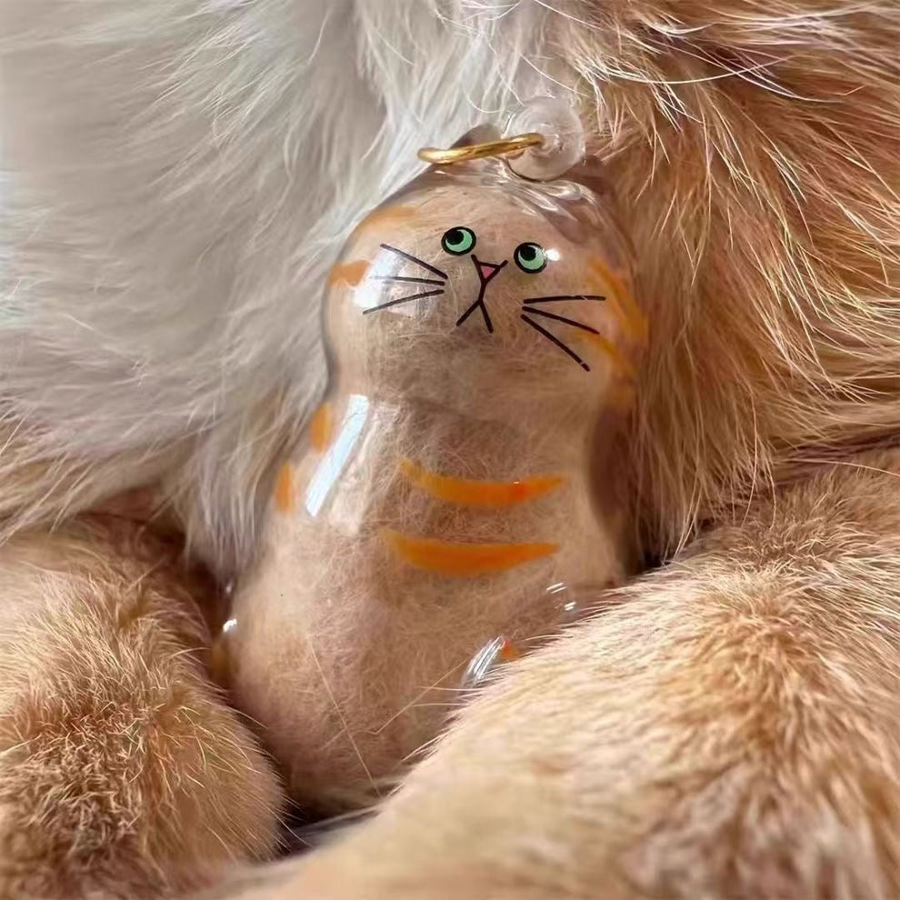 Cat Hair Keepsake Capsule Pendant Keychain