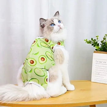 Cat Recovery Suit for Abdominal Wounds or Skin Diseases, Wear After Surgery, Pyjama Suit, E-Collar Alternative for Cats and Small Dogs