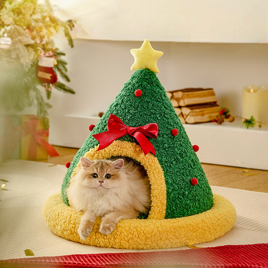 A windproof and warm Christmas nest for cats