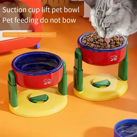 Adjustable height cat bowl