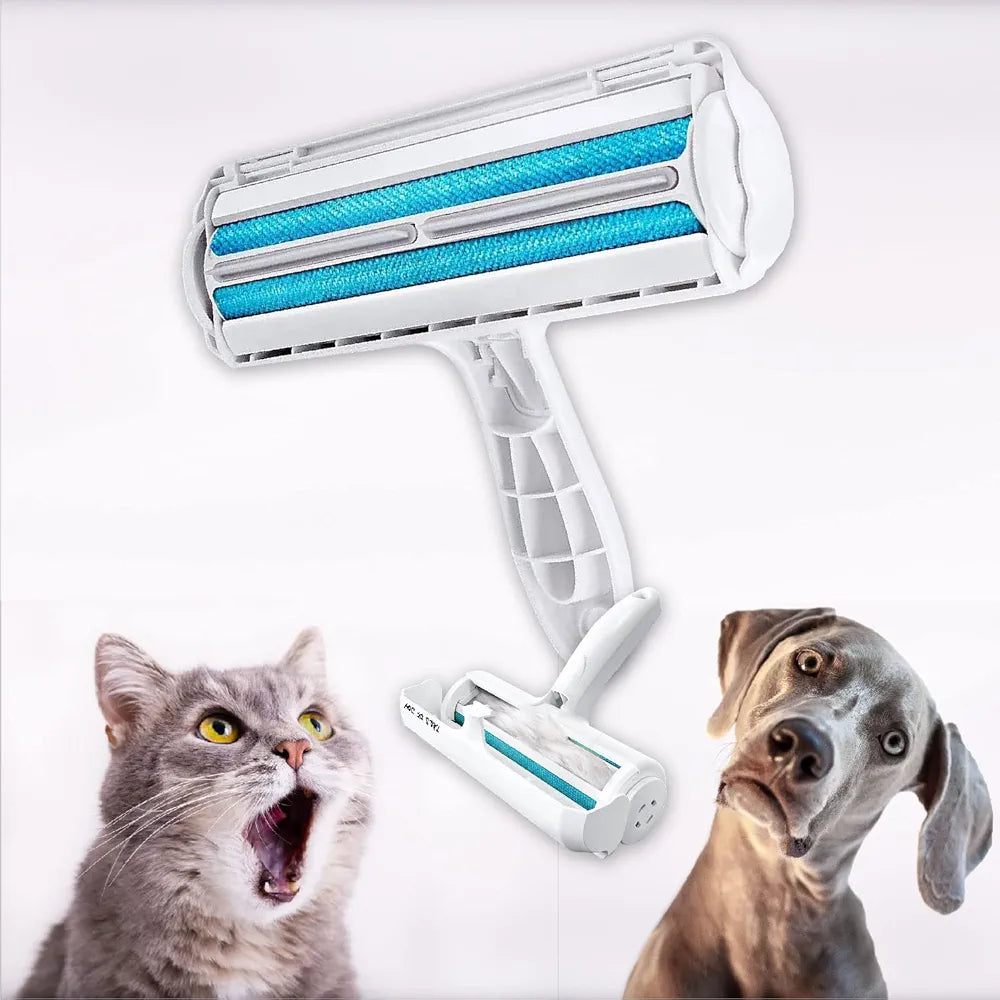 Pet Hair Remover - Reusable Cat and Dog Hair Remover for Furniture, Couch, Carpet, Car Seats and Bedding - Eco-Friendly, Portable, Multi-Surface Lint Roller & Animal Fur Removal Tool (BLUE)