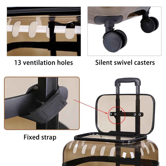 Lovelypetstory® Transparent Pet Travel Trolley