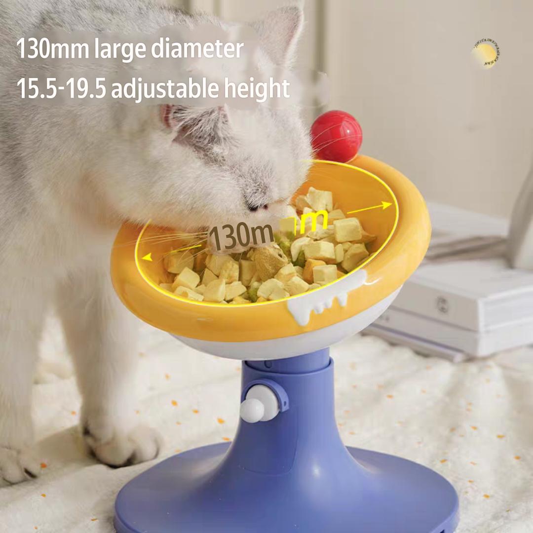Adjustable Pet cute bouquet style Cat anti spill Bowl