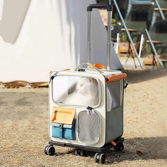 Pet Carrier Baggage Collapsible & Detachable Trolley Bag