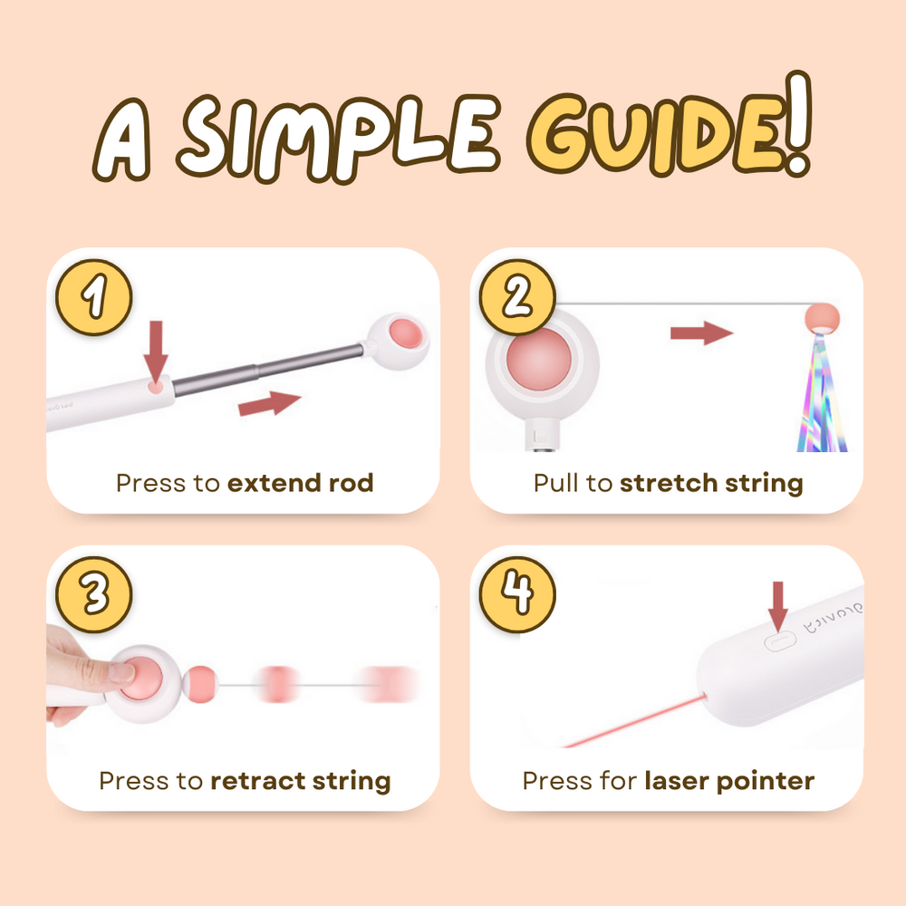 Multifunctional Cat laser Feather Stick Toy (2 in 1)