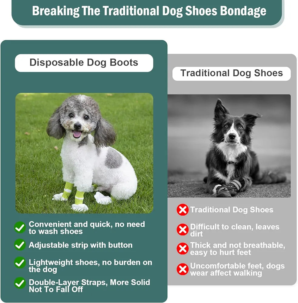 Disposable Waterproof Dog Booties for Paw Protection