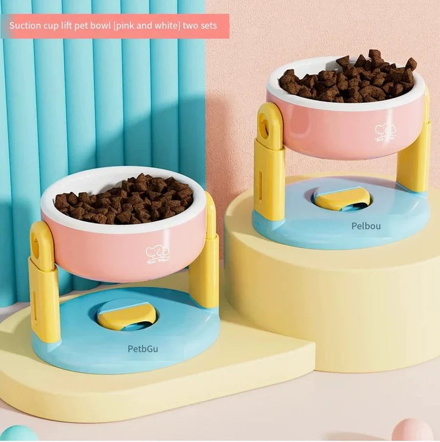 Adjustable height cat bowl