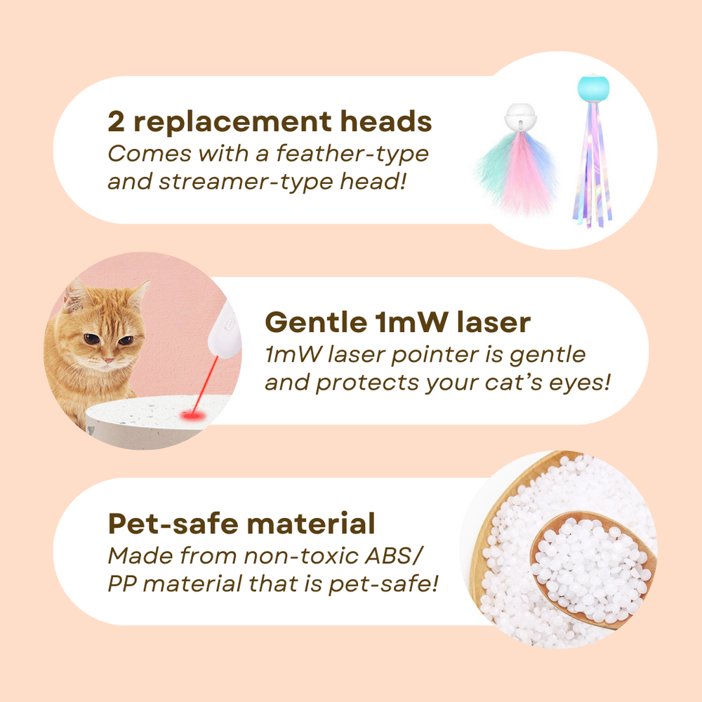 Multifunctional Cat laser Feather Stick Toy (2 in 1)