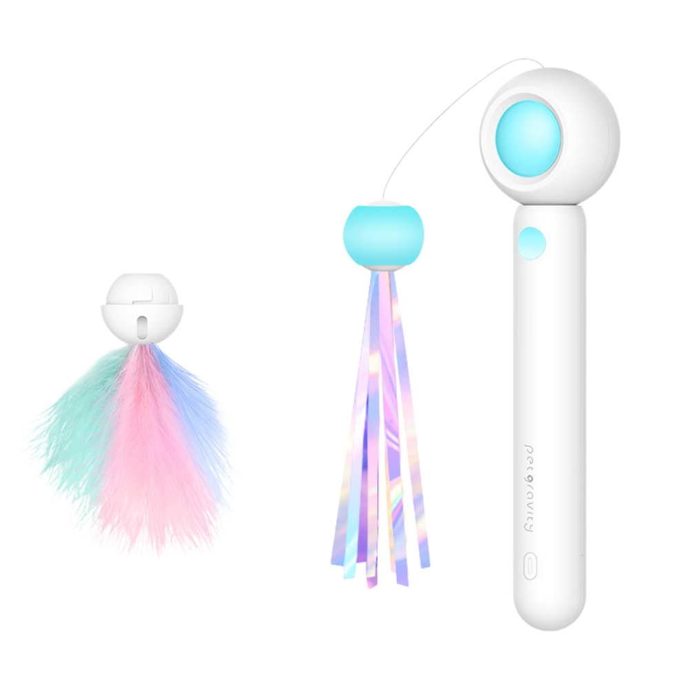 Multifunctional Cat laser Feather Stick Toy (2 in 1)