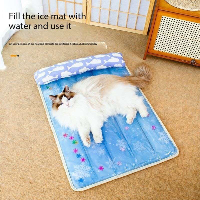 Dual-Sided Pet Cooling Bed – Cold Water Mat & Summer Rattan Pad