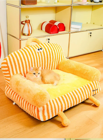 Warm thick pet sofa bed removable and washable