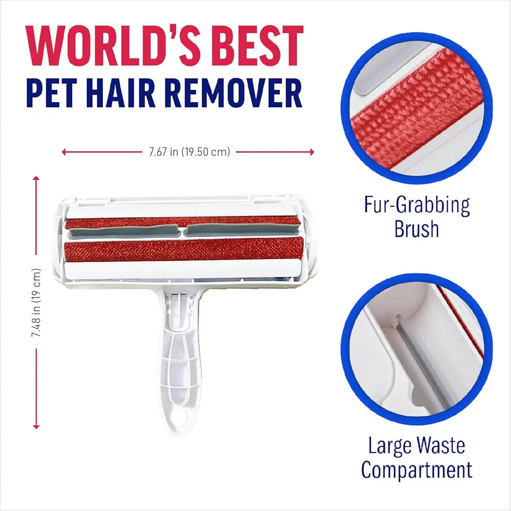 Pet Hair Remover - Reusable Cat and Dog Hair Remover for Furniture, Couch, Carpet, Car Seats and Bedding - Eco-Friendly, Portable, Multi-Surface Lint Roller & Animal Fur Removal Tool (BLUE)