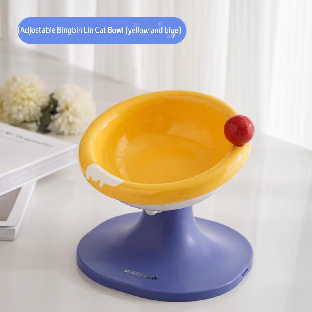Adjustable Pet cute bouquet style Cat anti spill Bowl