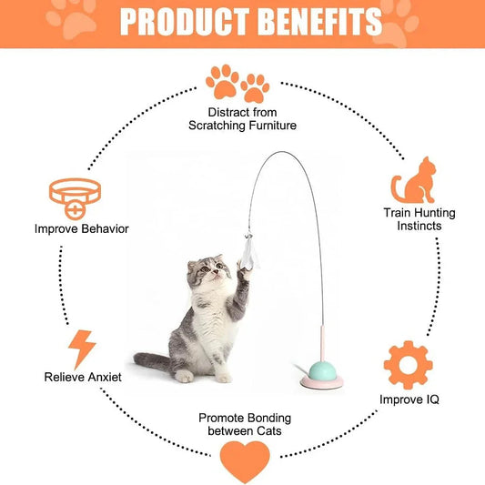 Cat suction feather stick Toy 😻