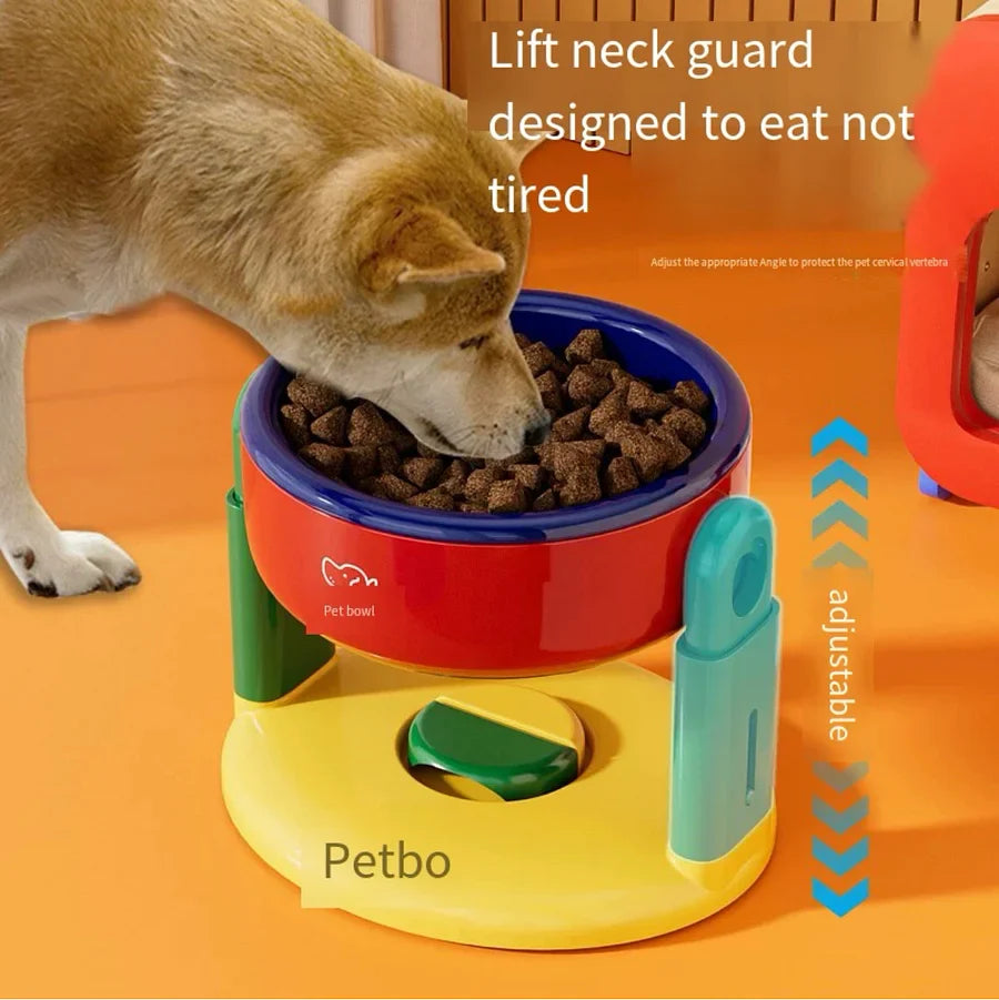 Adjustable height cat bowl