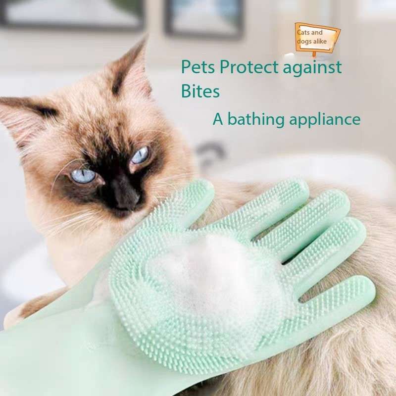 Cat Grooming Bath Gloves Soft Brush