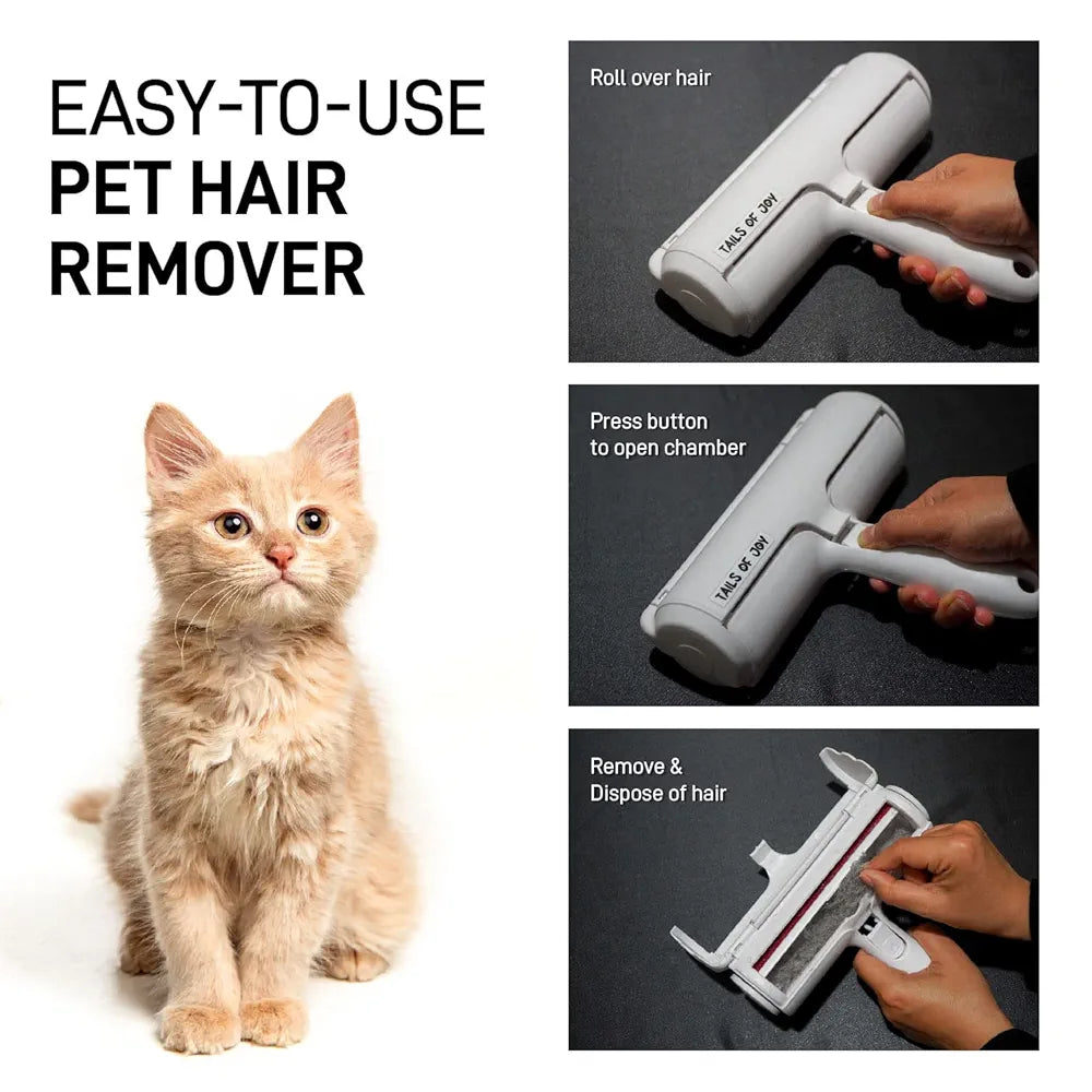 Pet Hair Remover - Reusable Cat and Dog Hair Remover for Furniture, Couch, Carpet, Car Seats and Bedding - Eco-Friendly, Portable, Multi-Surface Lint Roller & Animal Fur Removal Tool (BLUE)