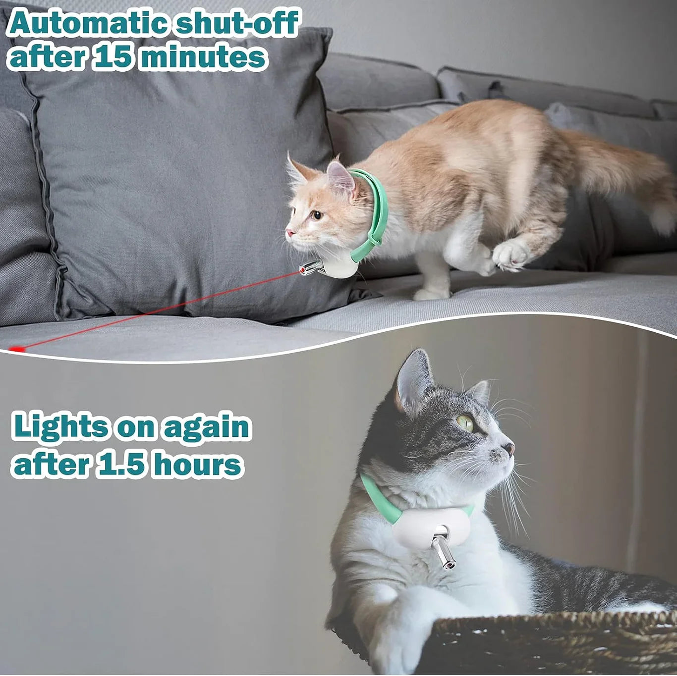 Automatic Cat Toys with LED Light,Upgraded Lengthened Light Head