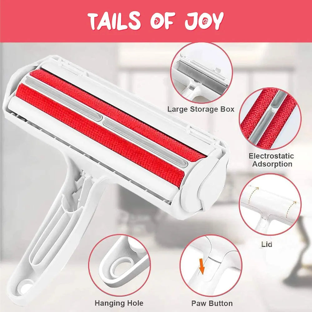 Pet Hair Remover - Reusable Cat and Dog Hair Remover for Furniture, Couch, Carpet, Car Seats and Bedding - Eco-Friendly, Portable, Multi-Surface Lint Roller & Animal Fur Removal Tool (BLUE)