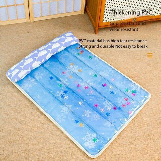 Dual-Sided Pet Cooling Bed – Cold Water Mat & Summer Rattan Pad