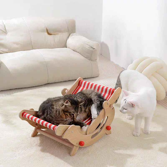 Cat Recliner Chair Solid Wood Multiple Adjustment Levels