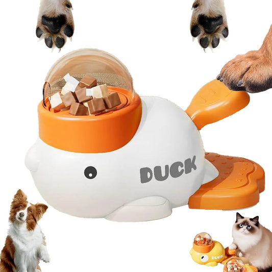 Dog Interactive Puzzle Feeder Toy – Duck Treat Dispenser & Slow Feeder
