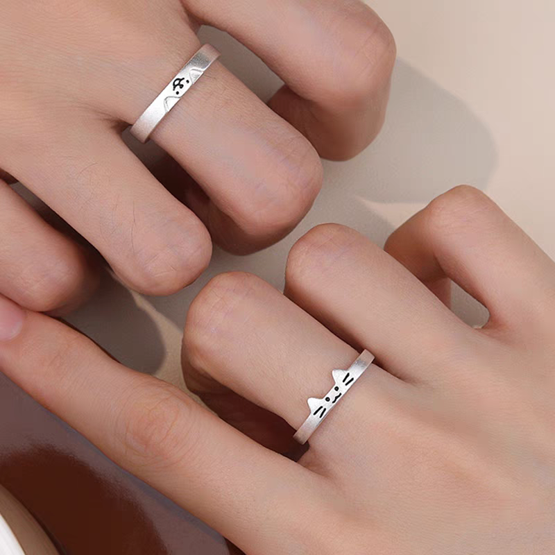 Cute Cat Paw Style Ring (2Pcs)