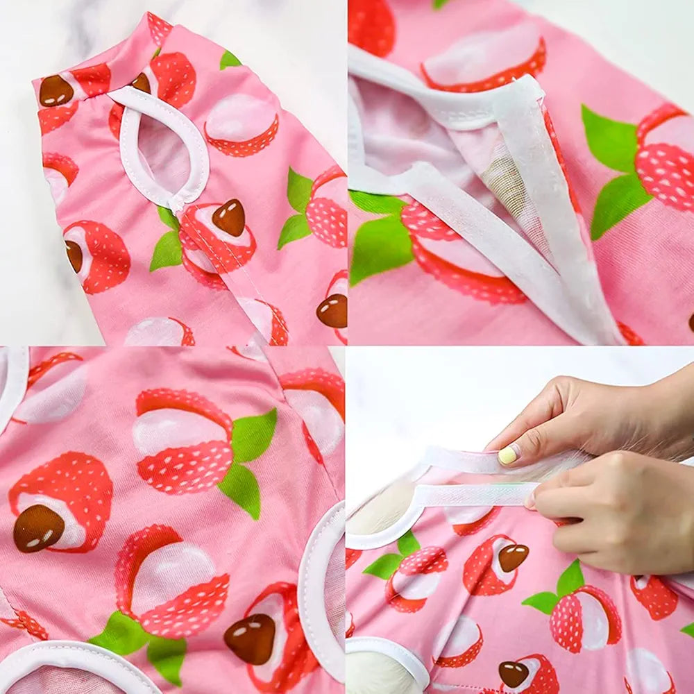 Cat Recovery Suit for Abdominal Wounds or Skin Diseases, Wear After Surgery, Pyjama Suit, E-Collar Alternative for Cats and Small Dogs