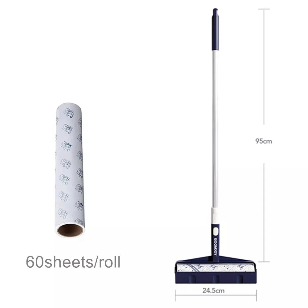 Long Handle Sticky Lint Roller Floor Carpet Clothes Pet Hair Remover