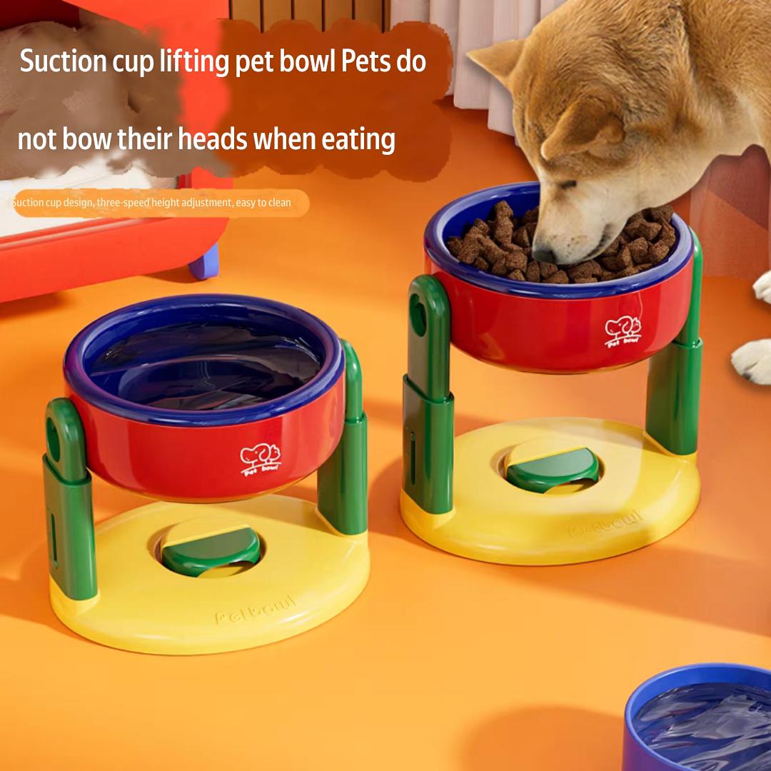 Suction lifting Adjustable Pet Bowl Cup