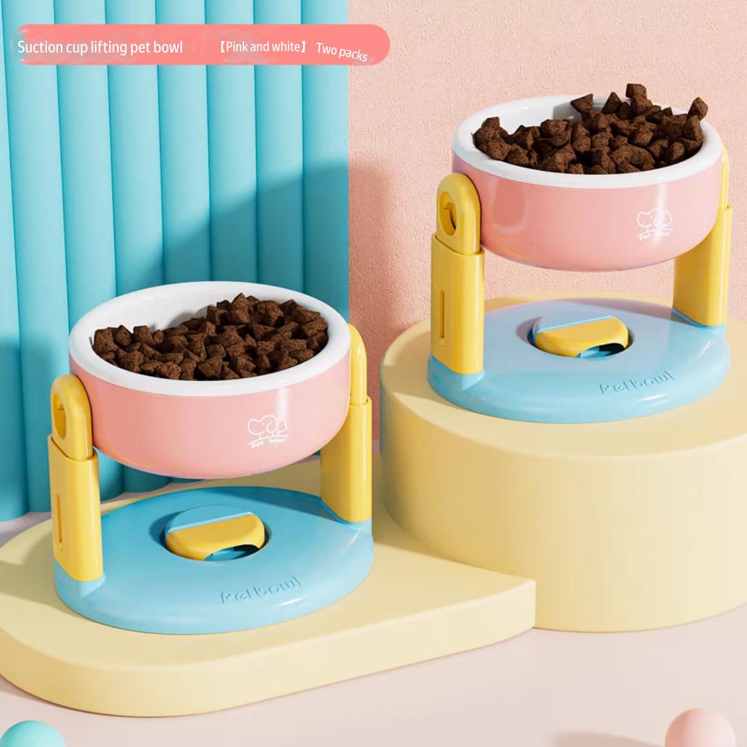 Suction lifting Adjustable Pet Bowl Cup