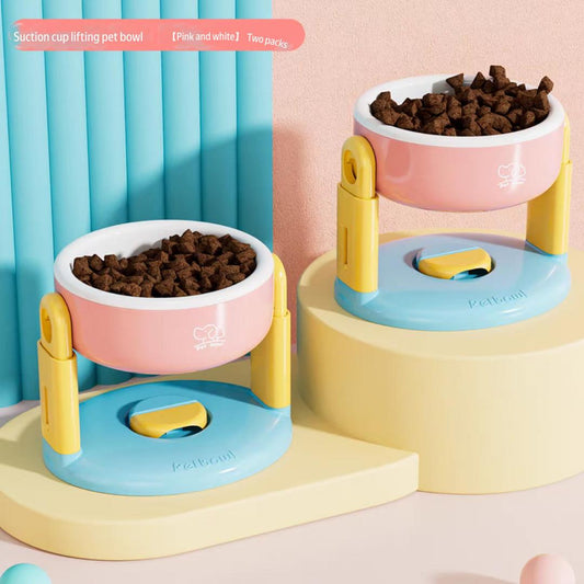 Suction lifting Adjustable Pet Bowl Cup